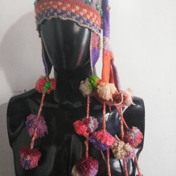 Peruvian chullo  hat warm winter woven in Andean culture wool for women main image 9